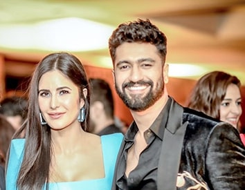 Vicky Kaushal and Katrina Kaif at a Diwali event
