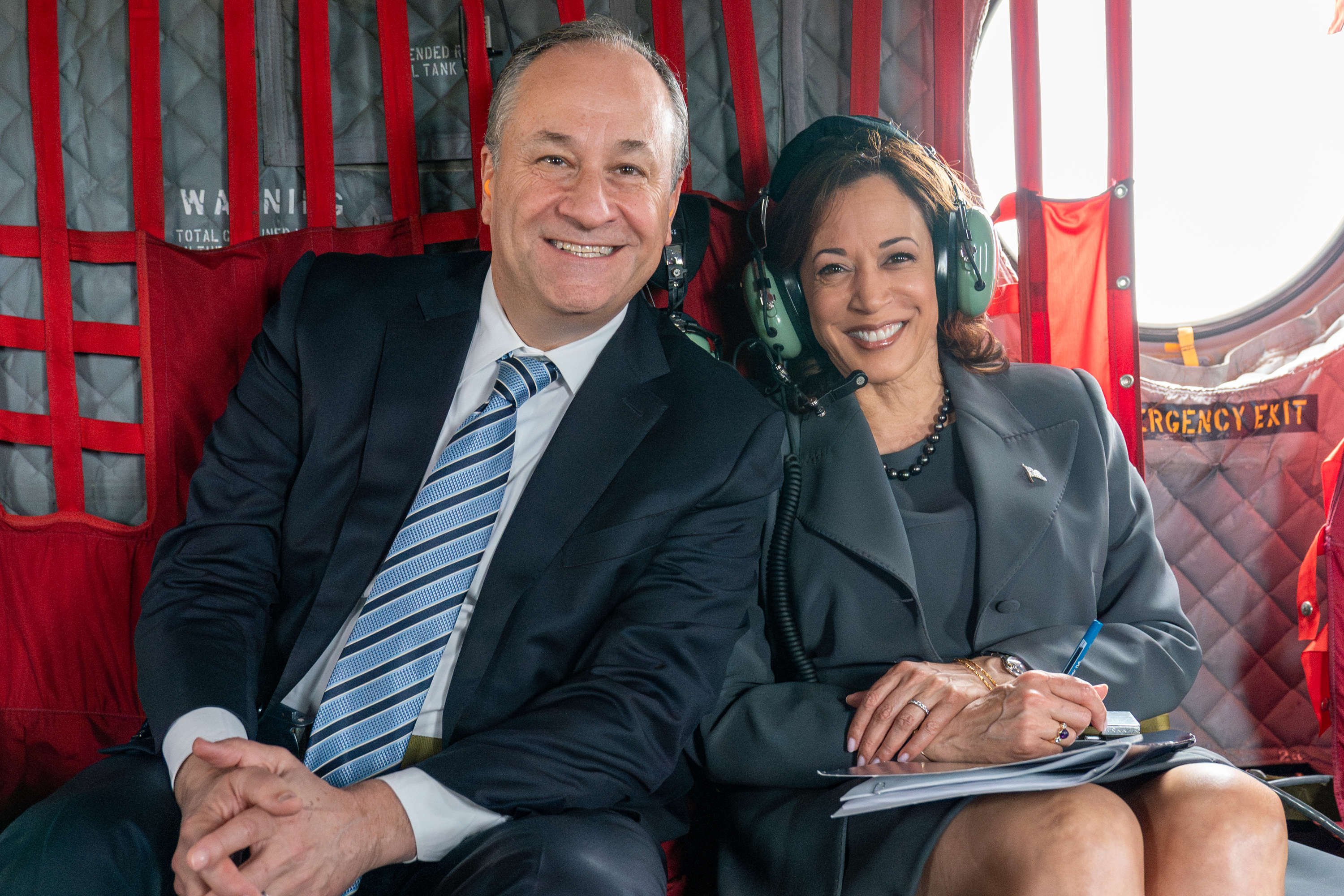 Kamala Harris and Doug Emhoff traveling together